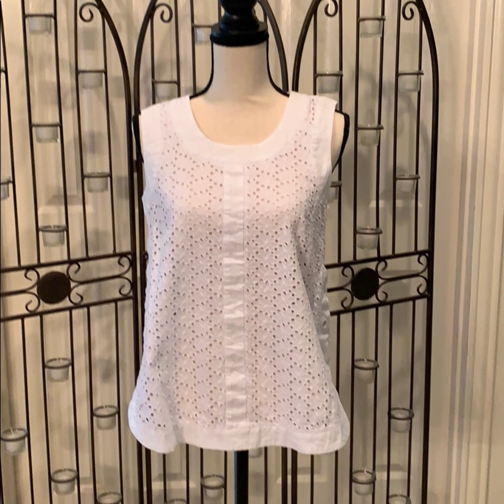 August silk eyelet top